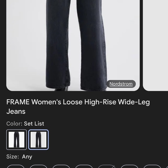 Frame Denim Women's Dark Gray Wide-Leg Jeans